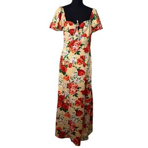 Vintage Hawaii Nei Honolulu Island Floral Y2K Maxi Dress Size 12 Vacation Resort